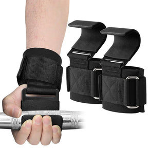 Fitness Weight Lifting Hooks for Men & Women (Pair), Weight Grips for Powerlifting, Gym Lifting Straps with Pull Up Hooks