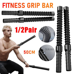 1/2Pairs Strength Training Bar Non Slip Fitness Throwing Rope Biceps Triceps Strengthener Spring Elastic Training Battle Ropes